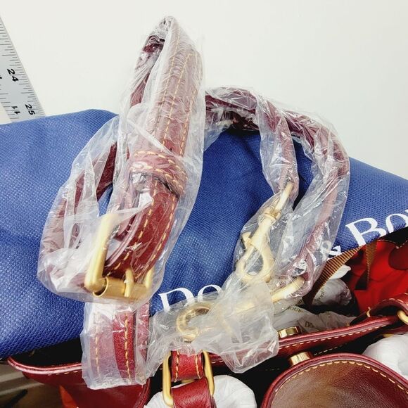 Dooney & Bourke Florentine Barlow Satchel Bucket Crossbody Bag Merlot Red $548 - Picture 12 of 15